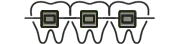 Icon describing metal braces on teeth